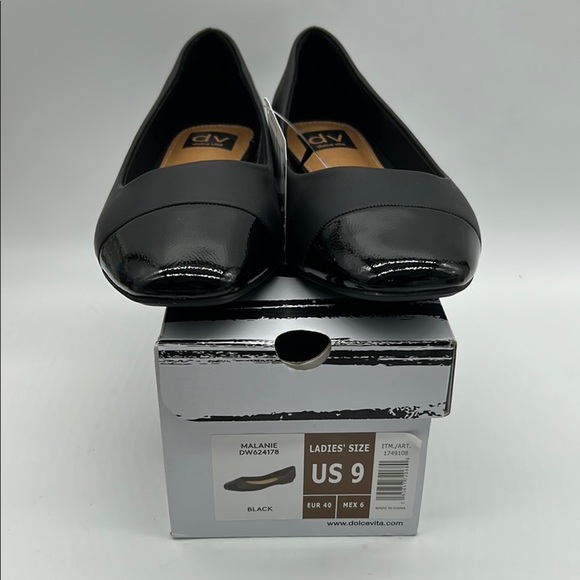 DV by Dolce Vita Malanie Black Toe Cap Ballet Flats | Size 9 | NWT - Picture 12 of 12